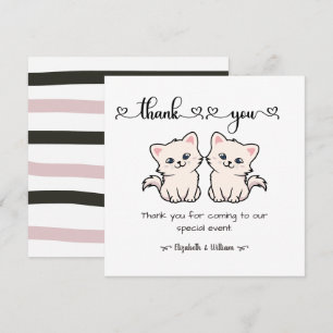 Tarjeta de agradecimiento a Chica Gato Twin Boy Ba