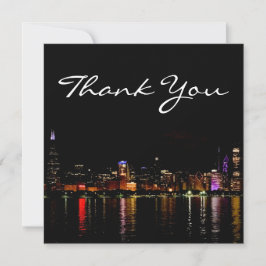 Tarjeta de agradecimiento a Chicago Skyline at Nig