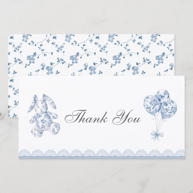 Tarjeta de agradecimiento a Chinoiserie-Baby franc (Anverso / Reverso)