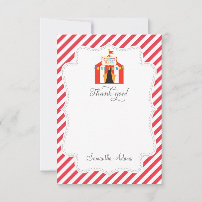 Tarjeta de agradecimiento a Circus Tent (Anverso)