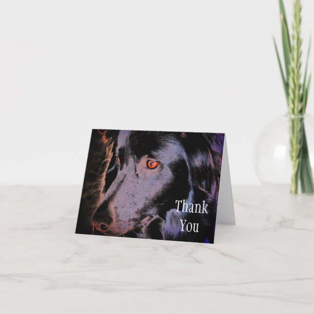 Tarjeta de agradecimiento a Collie Dog Art de Blac (Anverso)