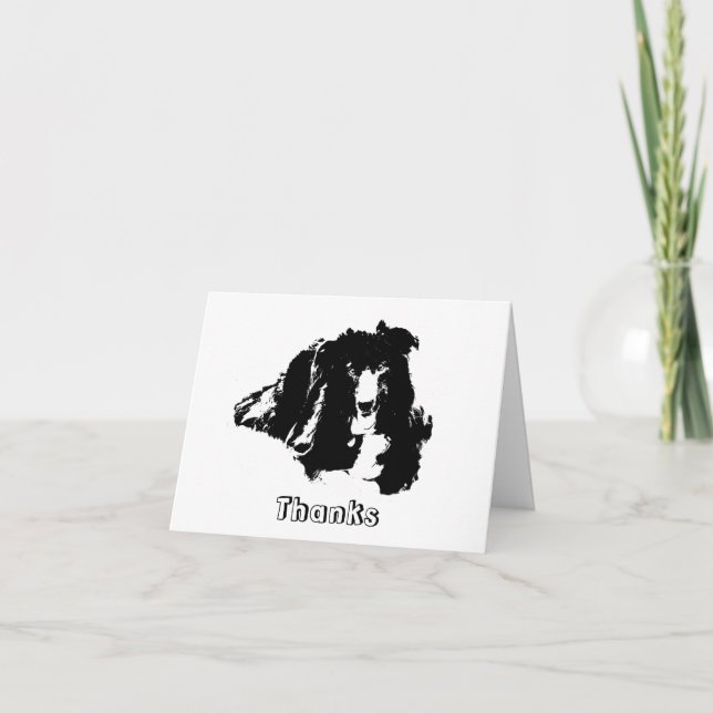 Tarjeta de agradecimiento a Collie Silhouette Dog (Anverso)