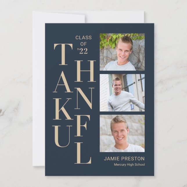 Tarjeta de agradecimiento a color editable con enc (Anverso)