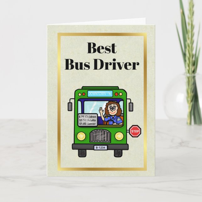 Tarjeta de agradecimiento a conductora de bus feme (Anverso)