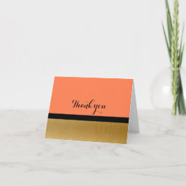Tarjeta de agradecimiento a Coral & Gold Modern Gl