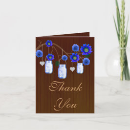 Tarjeta de agradecimiento a Country Rustic Blue Ma