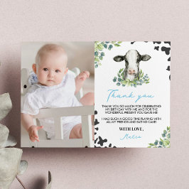 Tarjeta de agradecimiento a Cow Birday