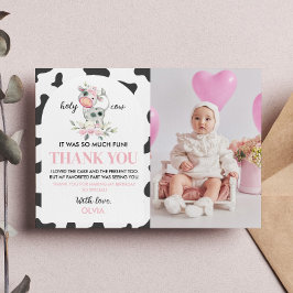 Tarjeta de agradecimiento a Cow Birday