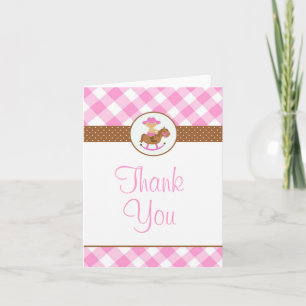 Tarjeta de agradecimiento a Cowgirl Baby Shower o