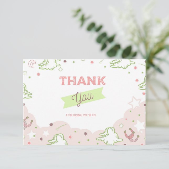 Tarjeta de agradecimiento a Cowgirl First Rodeo Bi (Anverso de pie)