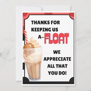 Tarjeta de agradecimiento a Crema de hielo flotant