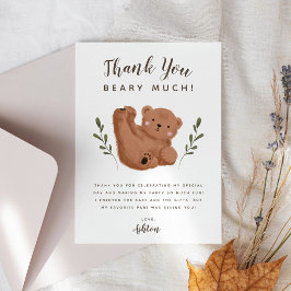 Tarjeta de agradecimiento a Cub Bear Boy Birday Pa