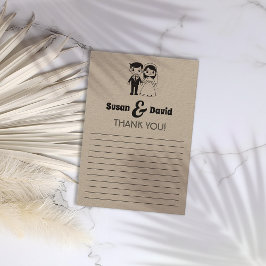 Tarjeta de agradecimiento a Cute Bride y Groom
