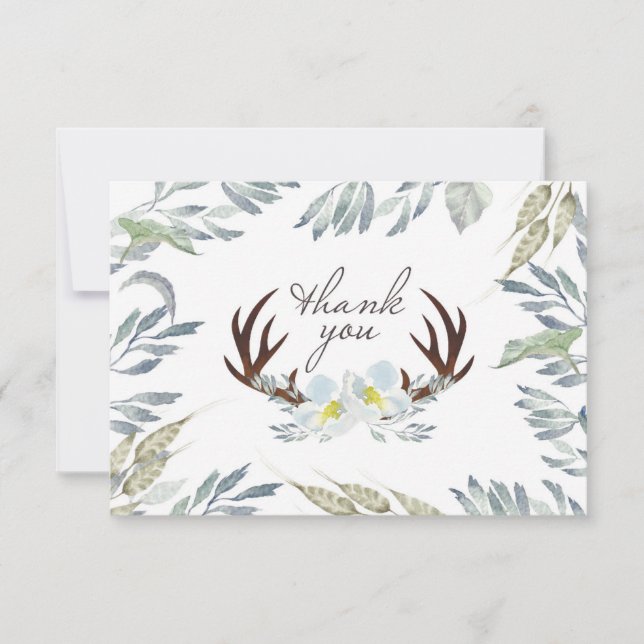 Tarjeta de agradecimiento a Deer Antler Blue Showe (Anverso)