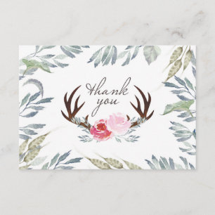 Tarjeta de agradecimiento a Deer Antler Chica Baby