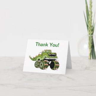 Tarjeta de agradecimiento a Dinosaur Monster Truck