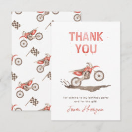 Tarjeta de agradecimiento a Dirt Bike Birthday | B
