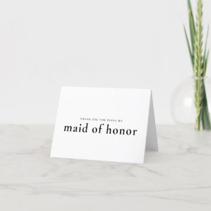 Tarjeta de agradecimiento a doncella de honor