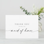 Tarjeta de agradecimiento a doncella de honor | Mi<br><div class="desc">Este diseño minimalista es perfecto para la novia moderna. Con un script de firma manuscrita emparejado con un sencillo tipo de letra sans-serif. Personalice con su propio mensaje en la parte posterior, o ordene en blanco y escriba a mano su mensaje. ¡Mira la tienda para ver las tarjetas de la...</div>