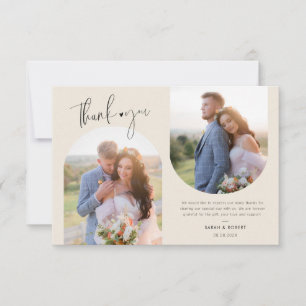 Tarjeta de agradecimiento a dos bodas fotográficos