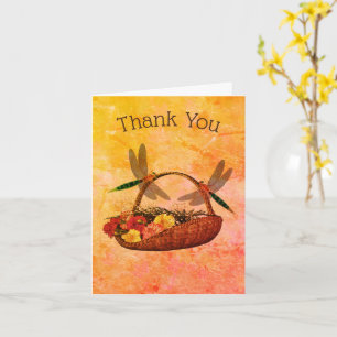 Tarjeta de agradecimiento a Dragonflies Flower Bas