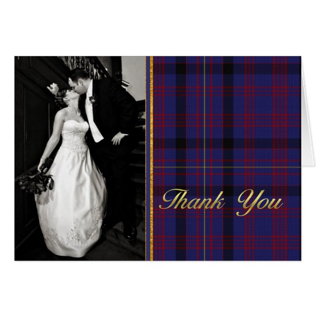Tarjeta de agradecimiento a Dundonald Plaid Boda (Anverso (Horizontal))