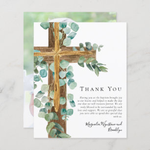 Tarjeta de agradecimiento a Eucalyptus Cross Bapti