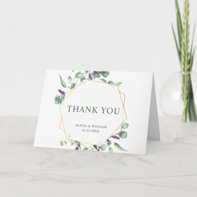 Tarjeta de agradecimiento a Eucalyptus Geométrico  (Anverso)