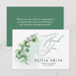 Tarjeta de agradecimiento a Eucalyptus Greenerener