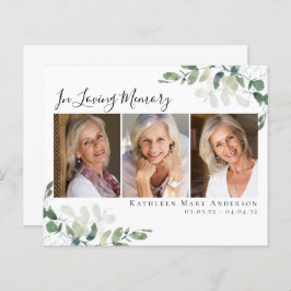 Tarjeta de agradecimiento a Eucalyptus Presupuesta