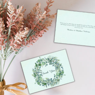 Tarjeta de agradecimiento a Eucalyptus Wreath pleg