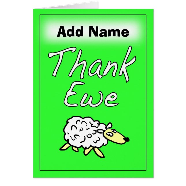 Tarjeta de agradecimiento a Ewe (You) - Personaliz (Frente)