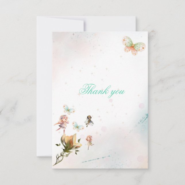 Tarjeta de agradecimiento a Fairy Garden (Anverso)