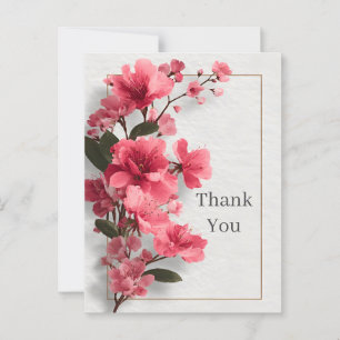 Tarjeta de agradecimiento a Faux Floral Rosado en 
