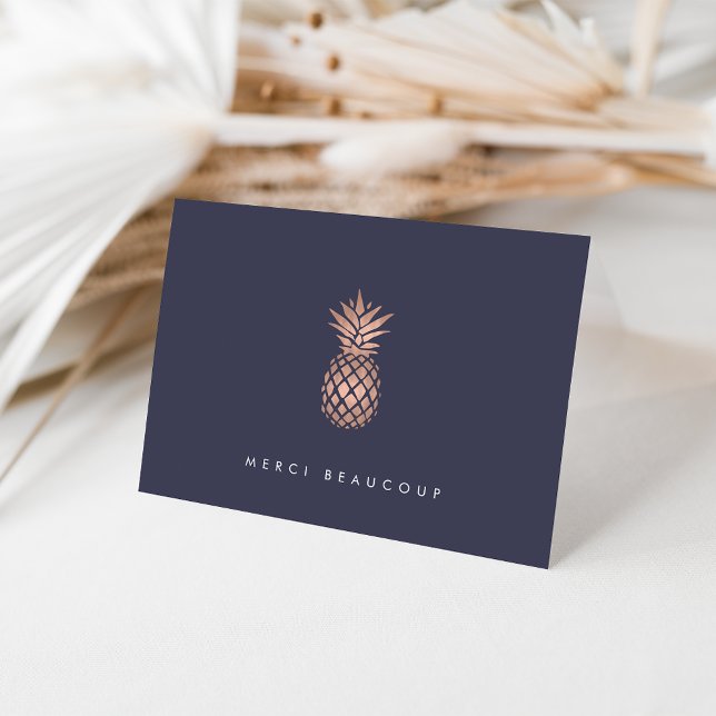 Tarjeta de agradecimiento a Faux Rosa Gold Pineapp (Subido por el creador)