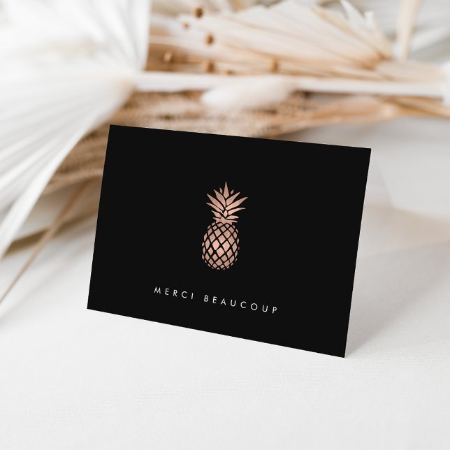 Tarjeta de agradecimiento a Faux Rosa Gold Pineapp (Subido por el creador)
