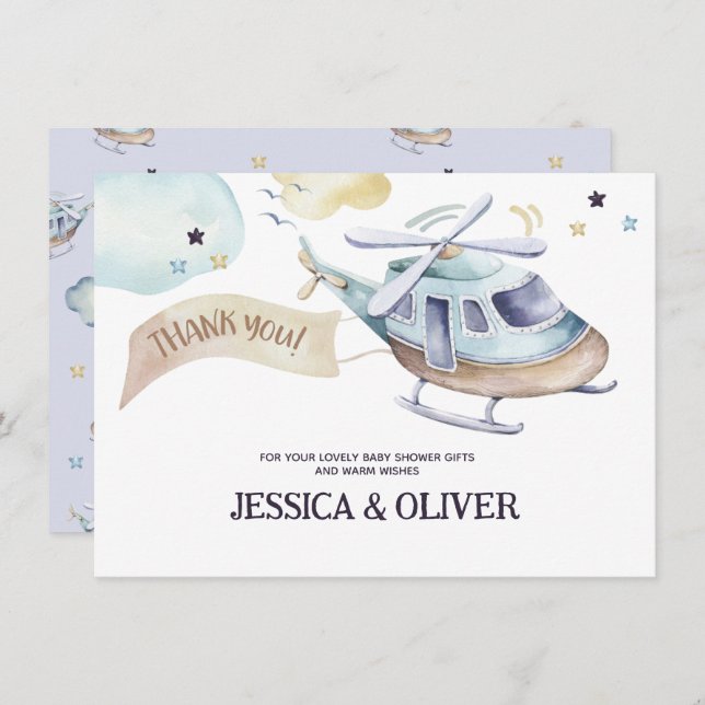 Tarjeta de agradecimiento a Fiesta de Helicóptero  (Anverso / Reverso)