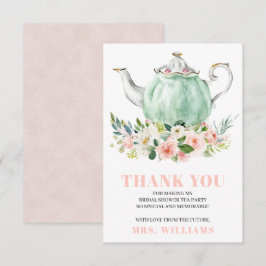 Tarjeta de agradecimiento a Fiesta de té de ducha 