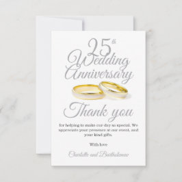 Tarjeta de agradecimiento a Fiesta del 25º anivers