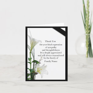 Tarjeta de agradecimiento a Flor Flor Lirio Blanca
