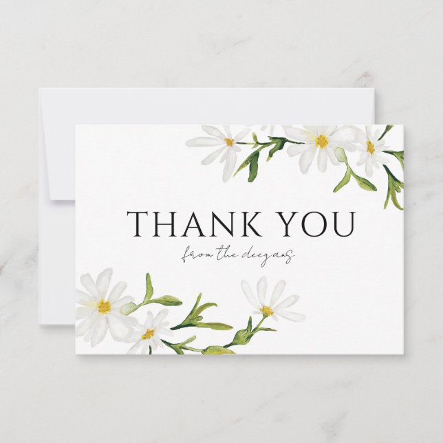 Tarjeta de agradecimiento a Floral Boda Daisy Wate (Anverso)
