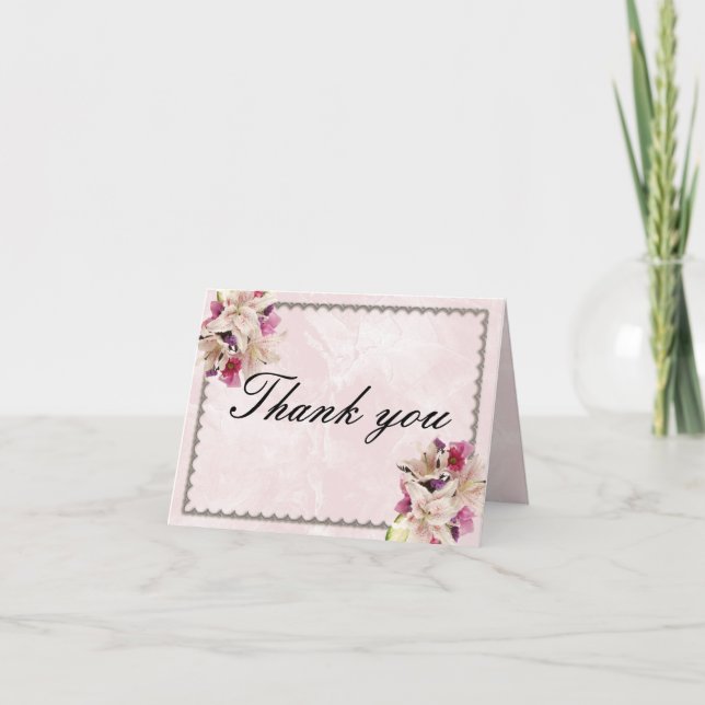 Tarjeta de agradecimiento a Floral Floral Pink Mar (Anverso)
