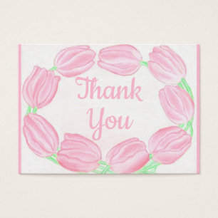 Tarjeta de agradecimiento a floral rosa del borde 