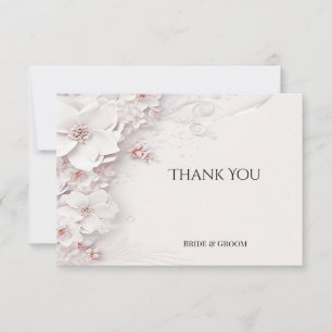 Tarjeta de agradecimiento a Floral rosa Rubor de m