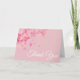 Tarjeta de agradecimiento a flores de cerezo rosa