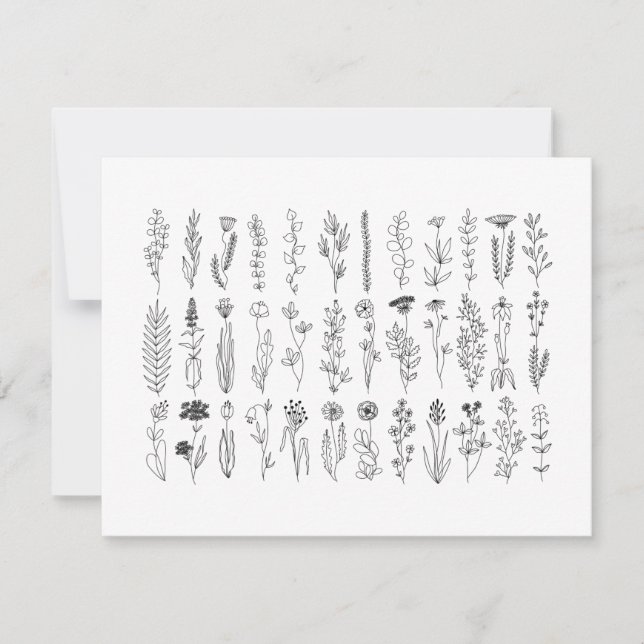 Tarjeta De Agradecimiento A Flores Y Hierbas (Anverso)