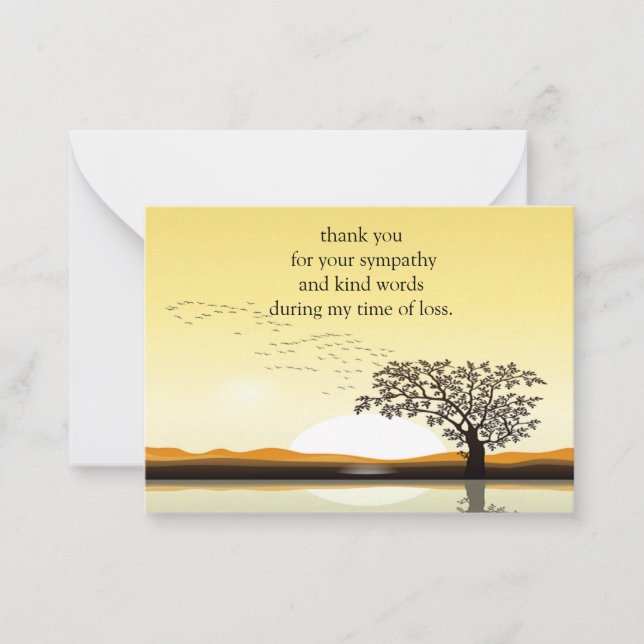 Tarjeta de agradecimiento a Flying Bird When Sunse (Anverso)