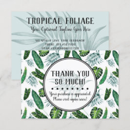 Tarjeta de agradecimiento a Foliage y Palm Leaves