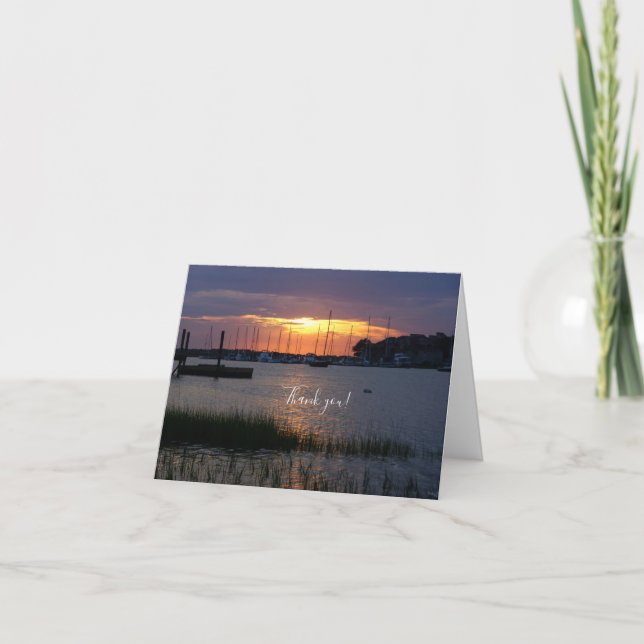 Tarjeta de agradecimiento a Folly River Sunset (Anverso)
