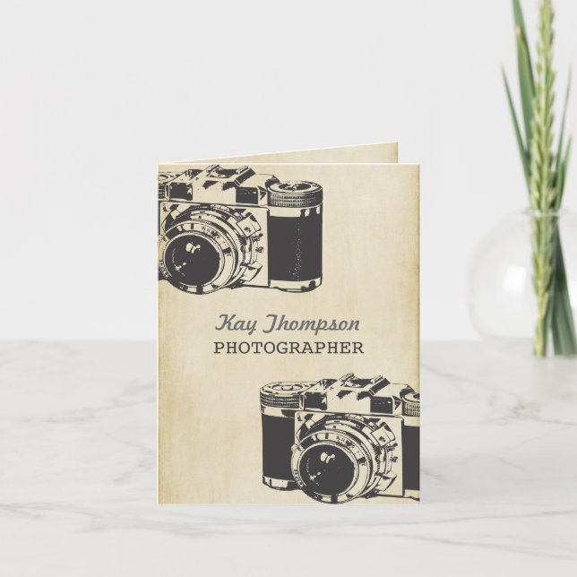 Tarjeta de agradecimiento a fotógrafo de cámara re (Anverso)